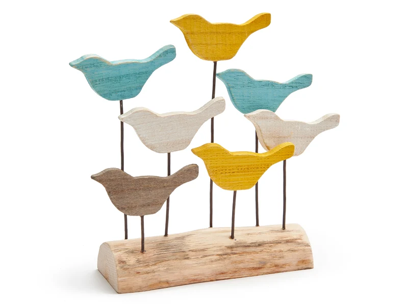 Vögel 'Summer' Holz auf Block 23cm