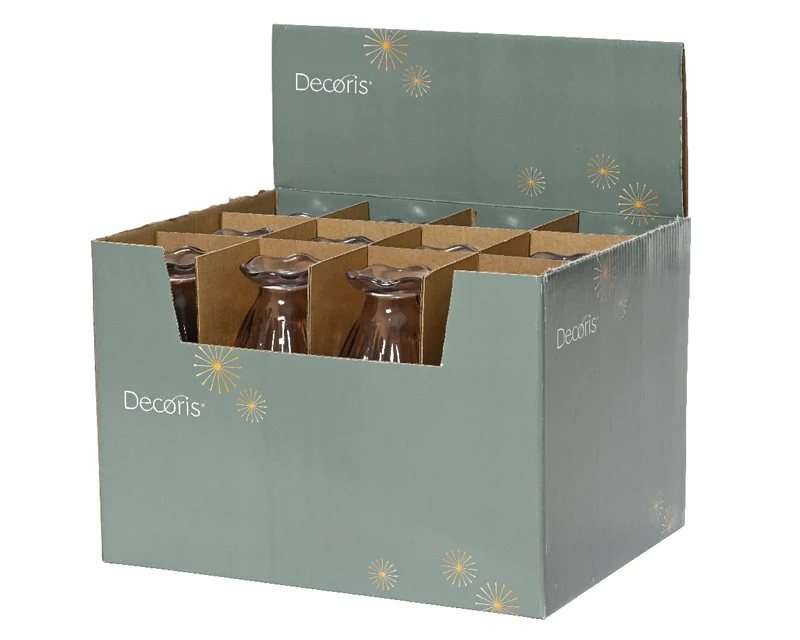 Glasvase 3-farbig, sortiert, D7 H9cm