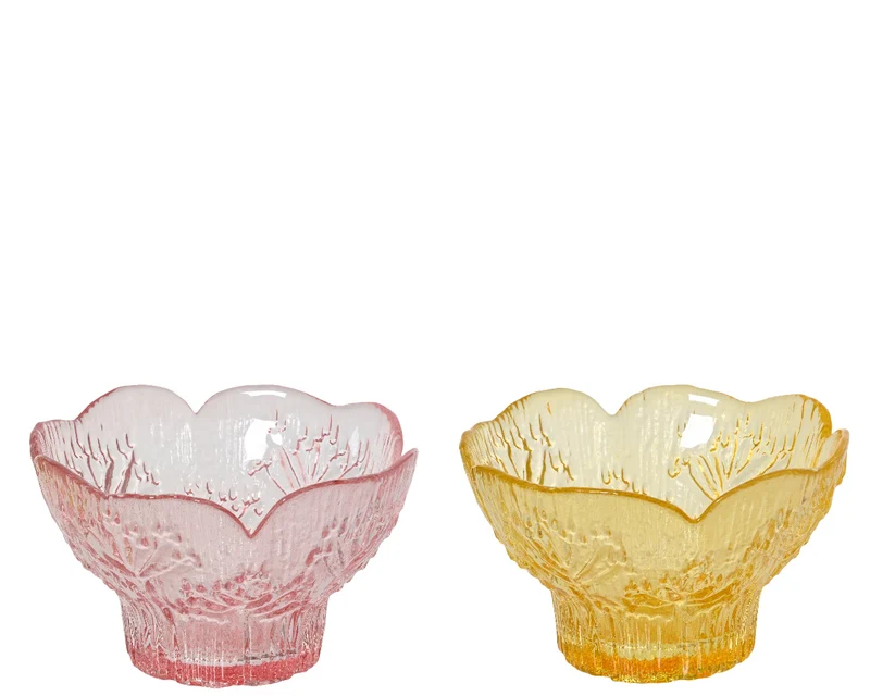 Glasschale 2-farbig, sortiert, D12,5 H8cm