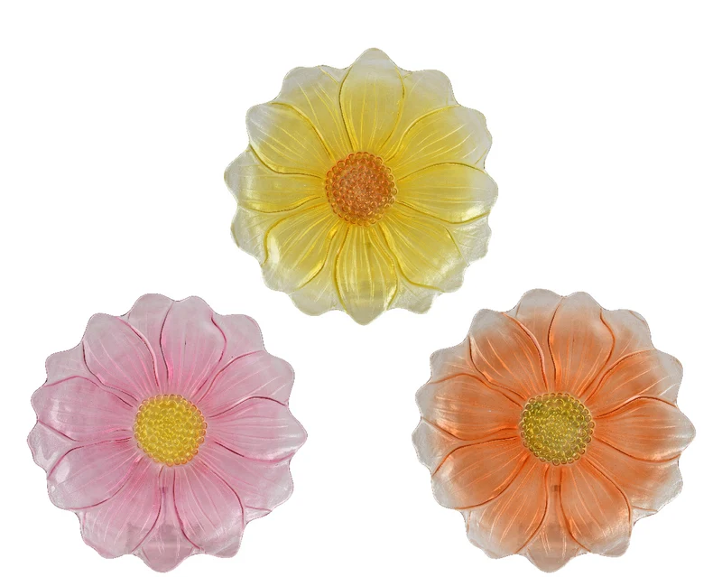 Frühstücksteller aus Glas, 3 Farben sortiert, Ø 23 cm x H 2,5 cm