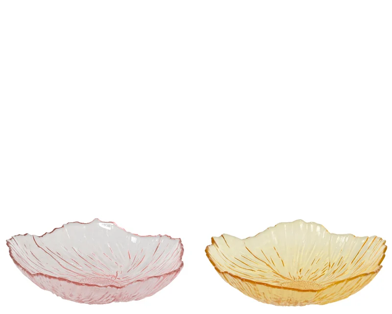 Glasschale Blume 2er Set D25 H6cm