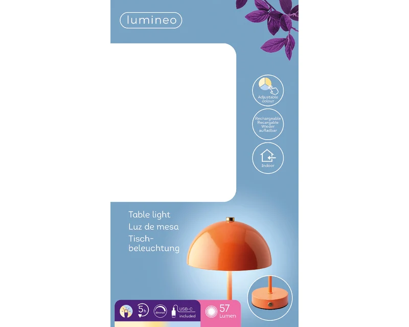 LED-Akku-Lampe aus Metall, für den Innenbereich, Terrakotta/Warmweiß, Ø 15 cm, H 25 cm