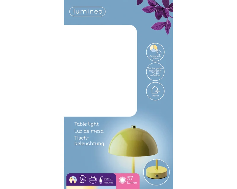 LED-Akku-Lampe, Metall, Innenbereich, grün/warmweiß, Ø 15 cm, H 25 cm