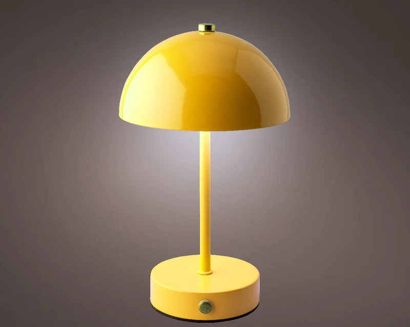 LED-Akku-Lampe, Metall, Innenbereich, gelb/warmweiß, Ø 15 cm, H 25 cm