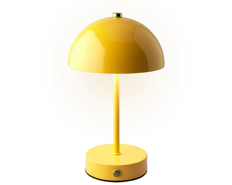 LED-Akku-Lampe, Metall, Innenbereich, gelb/warmweiß, Ø 15 cm, H 25 cm
