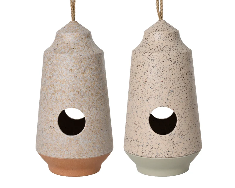 Vogelhaus aus Bambusfaser, 2 Farben sortiert, D15 H29cm