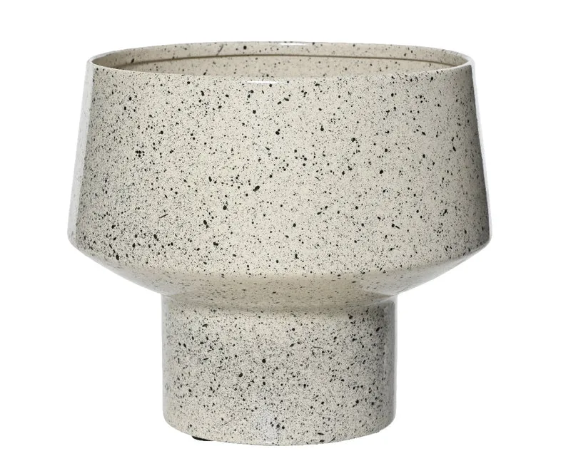 Pflanzgefäß aus Eisen und Elfenbein, Durchmesser 18 cm x Höhe 16 cm