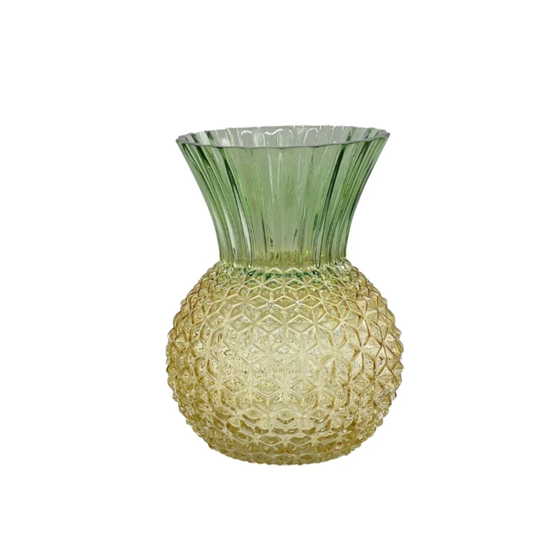 Vase Ananas D20 H28cm Grün/Gelb
