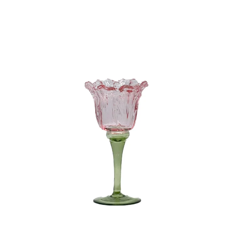 Teelichthalter Flor D9 H20cm Lachsfarben