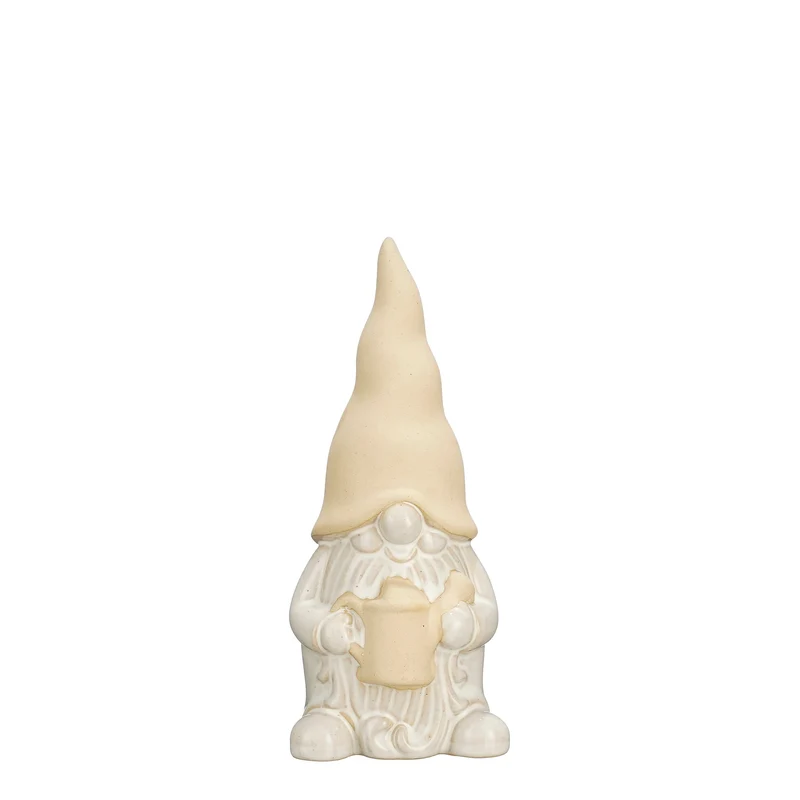 Dekorationszwerg, cremeweiß - L8,5 x B5 x H19 cm