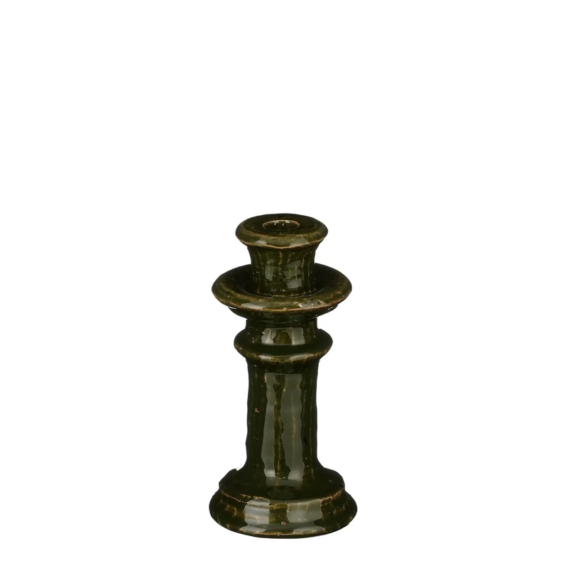 Elena Kerzenhalter grün - H19 x D9,5 cm