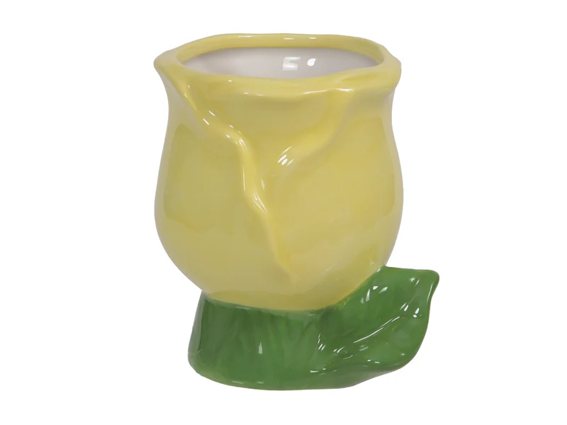 pc. 1 Dolomit-Tulpenblumentopf gelb 8,5 x 10 cm