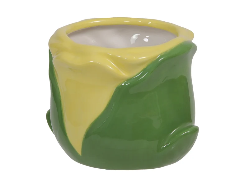 1 Stk. Dolomit-Blumentopf gelb 9x7,5 cm
