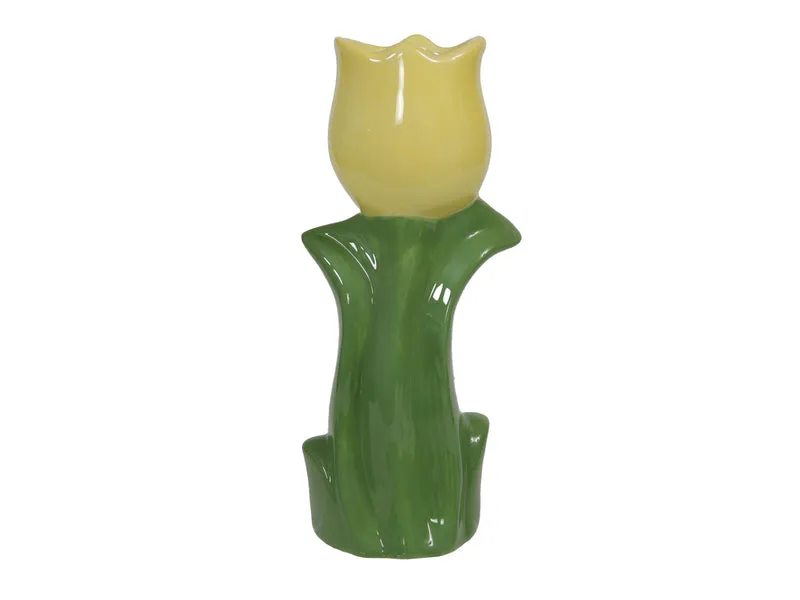1 Stk. Dolomit-Tulpenvase gelb 20,5 cm