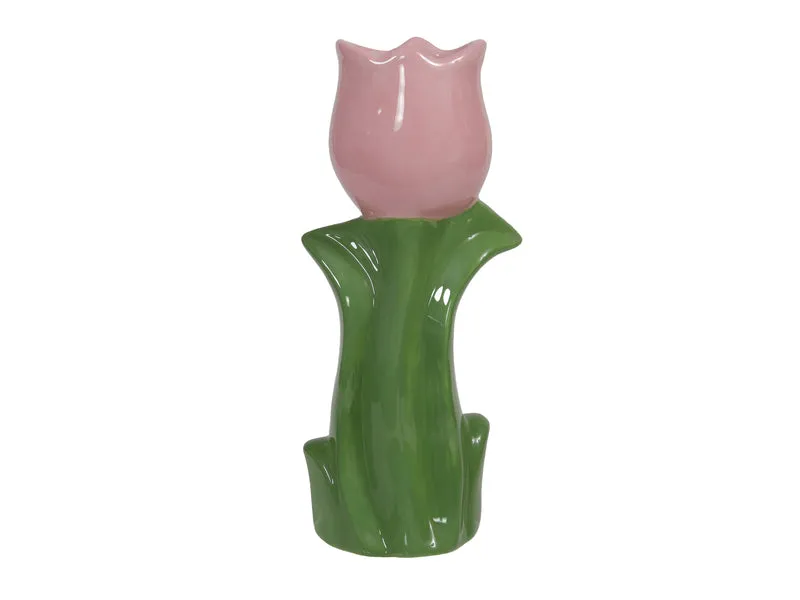 1 Stk. Dolomit-Tulpenvase rosa 20,5 cm