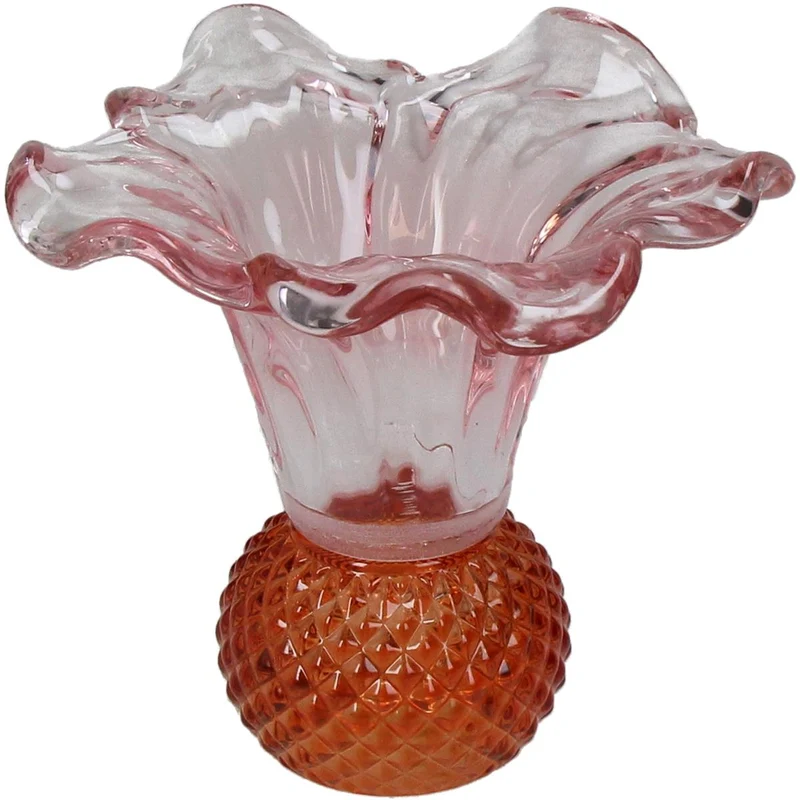 Vase Glas Multi 13,5x13,5x12cm Rosa-Orange
