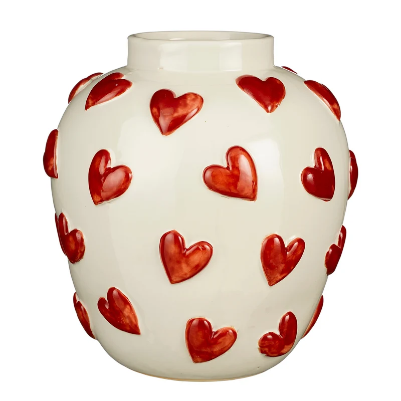 Hearts Vase weiß - H32,5 x D30 cm