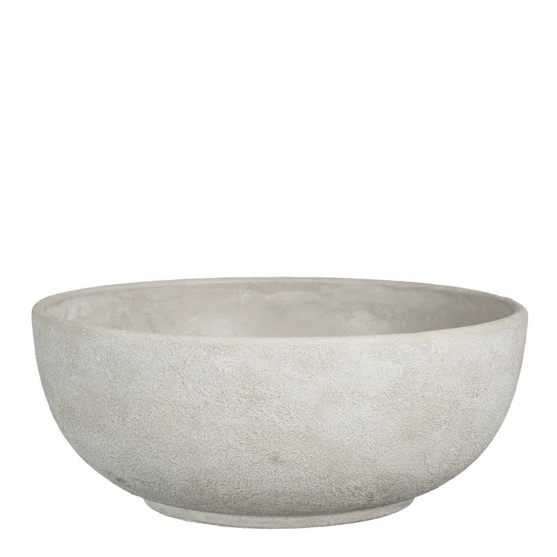 Cliff-Topf, rund, hellgrau - H 15,5 x D 38 cm