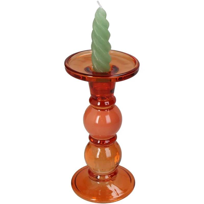 Kerzenhalter Glas Orange 9x9x17,5cm