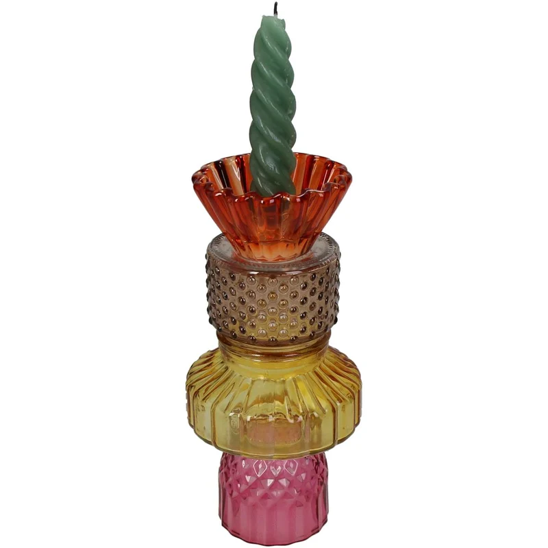 Kerzenständer Glas Multi 9,9x9,9x21,5cm