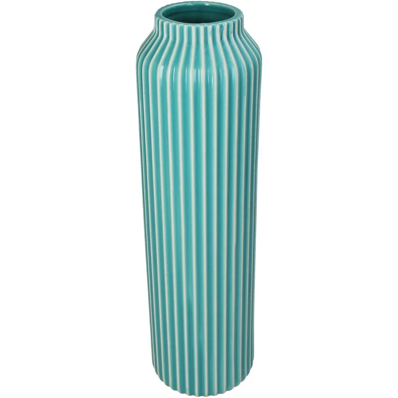 Vase Steingut Türkis 10,5x10,5x35,5cm