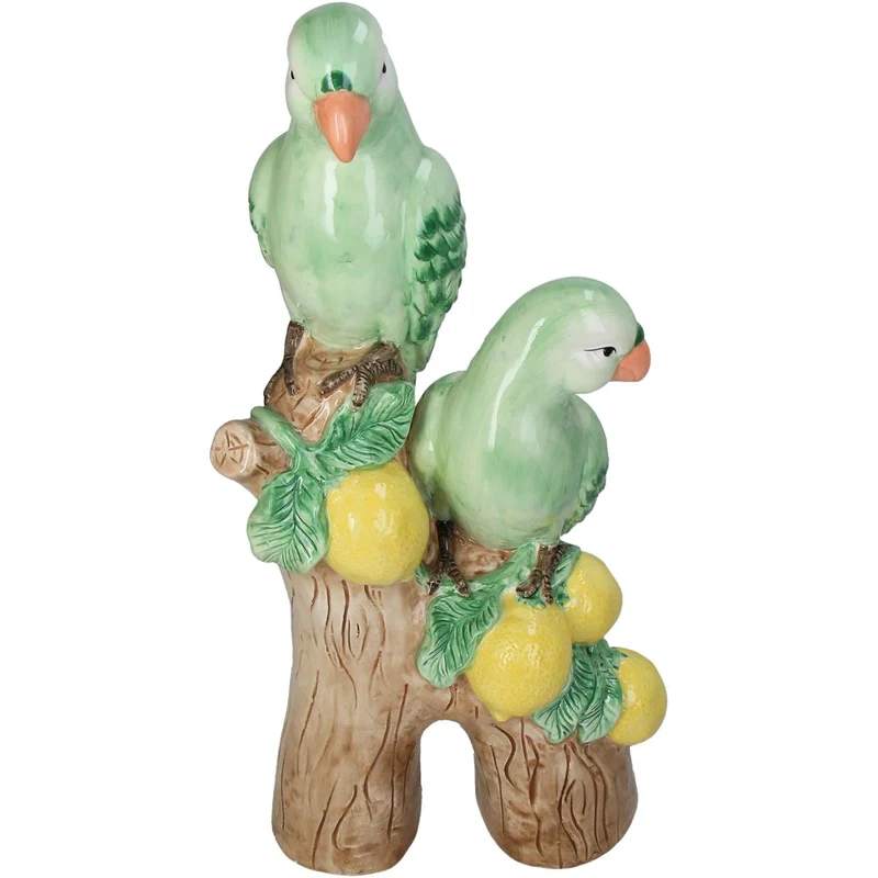 Ornamentvögel Dolomit Mehrfarbig 18,8x11,5x40,6cm