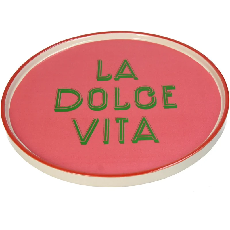 Teller La Dolce Vita Steingut Rosa 25,5x25,5x1,5cm