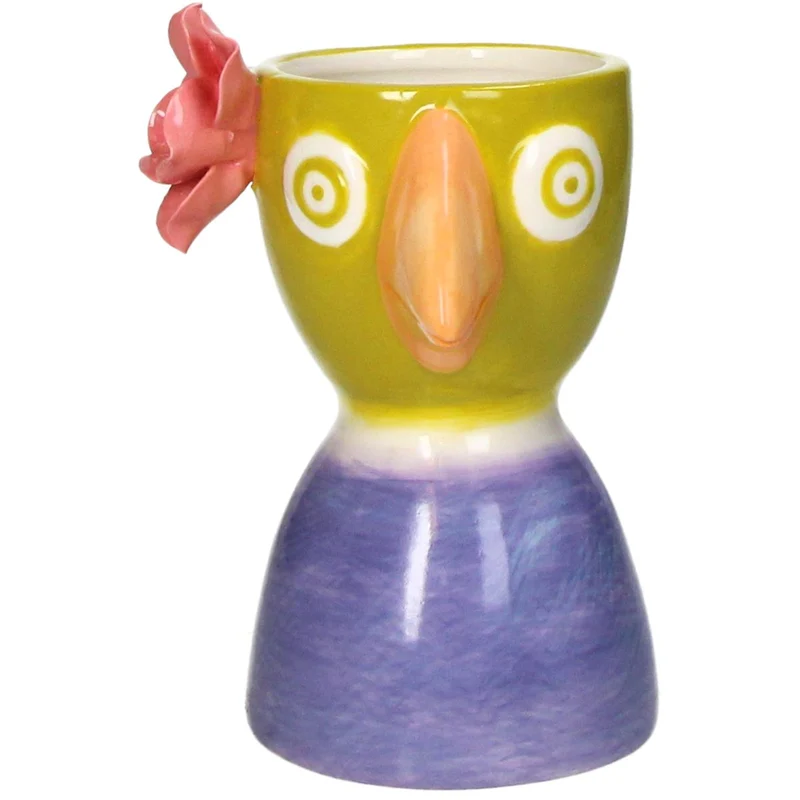 Vase Vogel Steingut Mehrfarbig 12x11.4x16.5cm