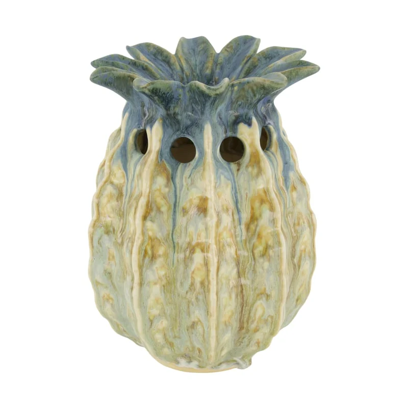 Vase Ananas Keramik 19x19x25cm Blau