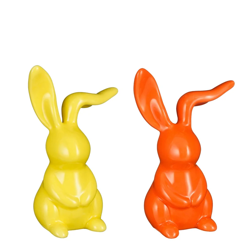 Dekohase orange gelb 2er Set - L7,5xB5,5xH12,5cm