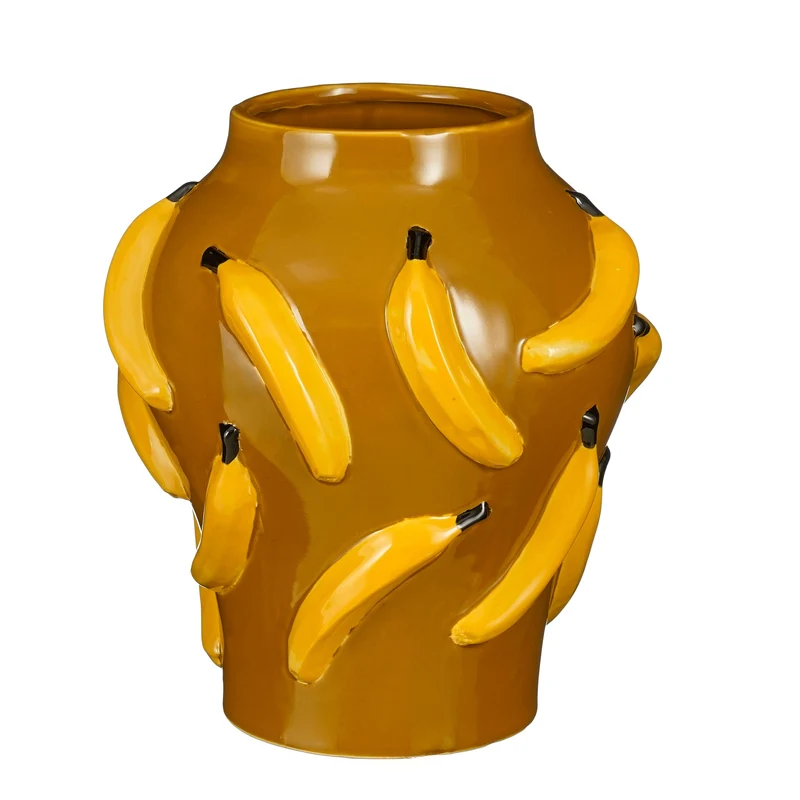 Moza Vase gelb - H30 x D26,5 cm