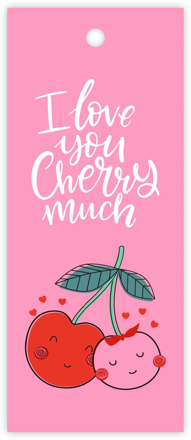 Packung mit 12 Geschenkkarten für verschiedene Anlässe: I love you cherry much