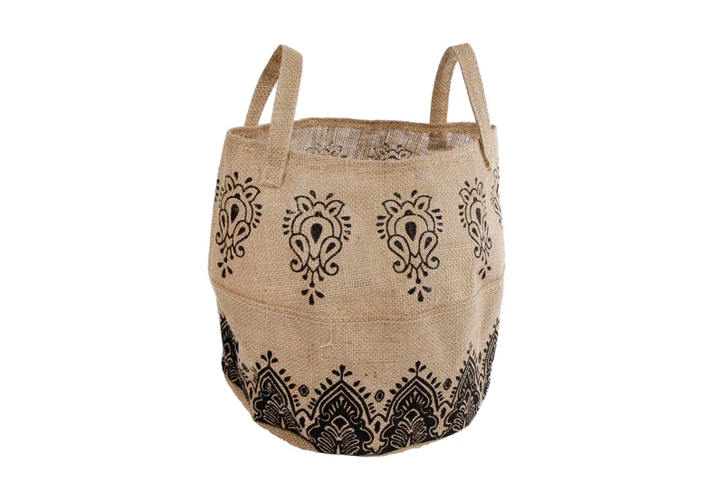 Korb "Taja" Natur/Schwarz Jute 30x30x28cm
