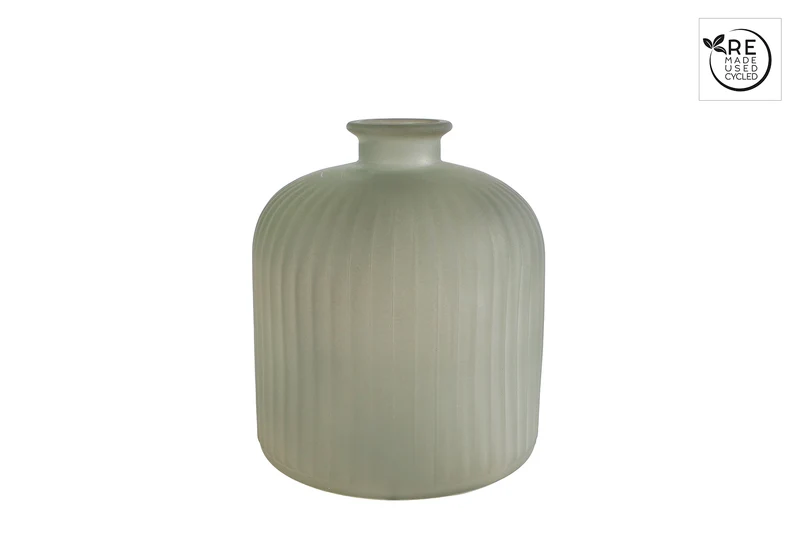 3R Vase "Verde Mate" S matt hellgrün Glas 14,5x14,5x18cm