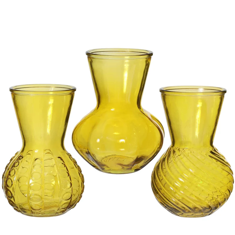 Vase Kristallglas 3er Set Ø13 H.18 cm Curry