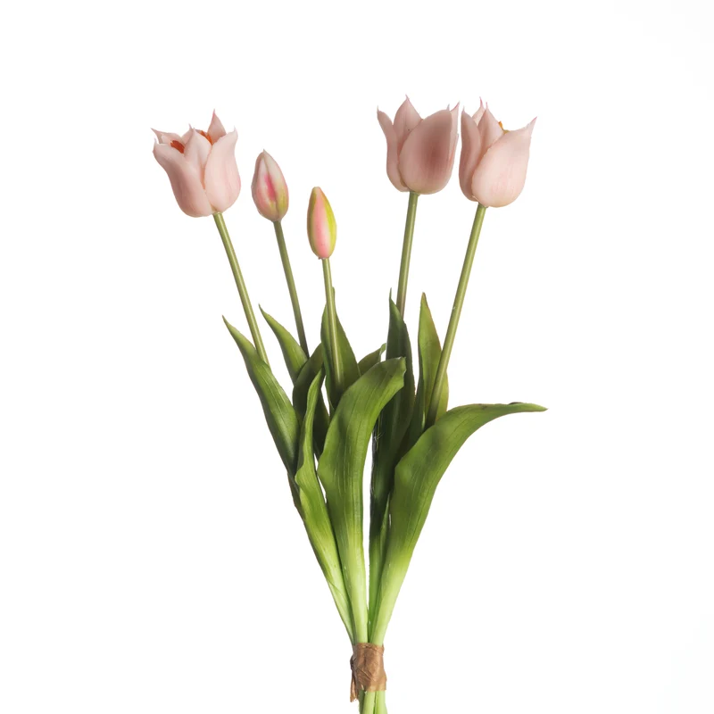 Real Touch Tulpenbund x5 L45cm Hellrosa