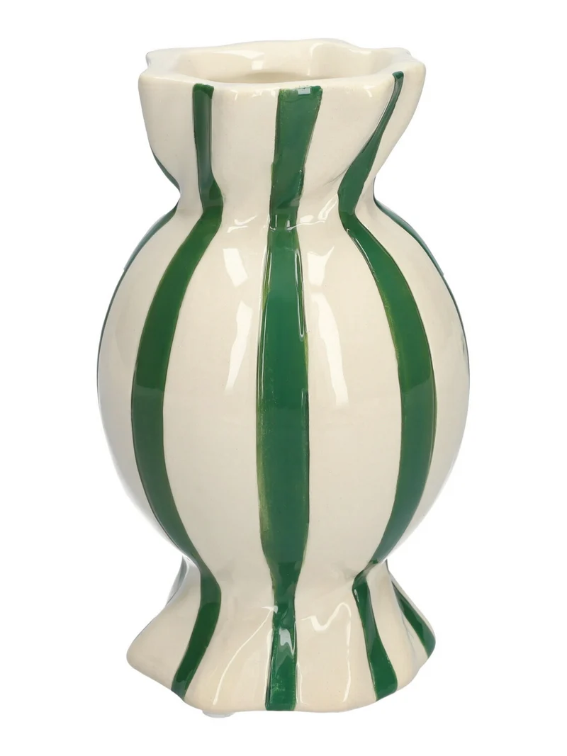 Vase Candy d9/11,5 x h20 grün/weiß