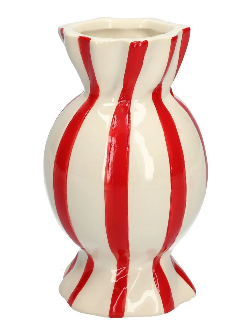 Vase Candy d6,5/8,5 x h15 rot/weiß