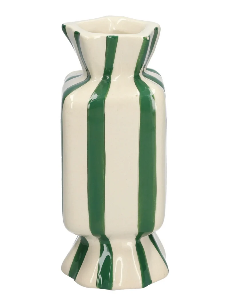 Vase Candy 6,5x6,5x15 grün/weiß