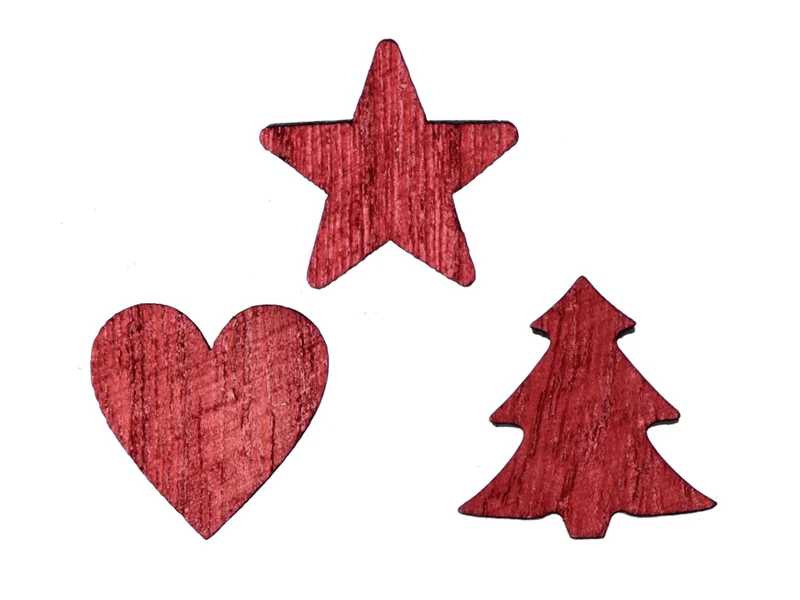 ca. 48 Holzartikel, 3 Stück rot, 2,5 cm