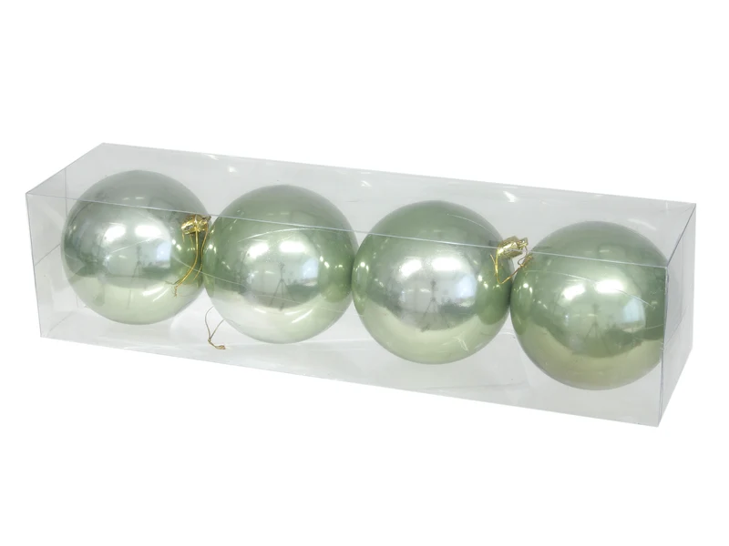 cb. 4 grüne Opal-Kunststoffkugeln, 95 mm
