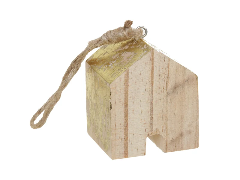 pb. 1 Holzhaus gold 5x5x6 cm