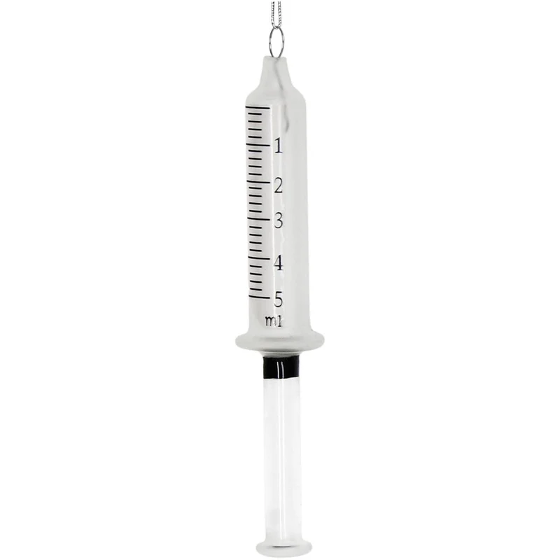 Ornament Spritze Glas Weiß 16,4cm