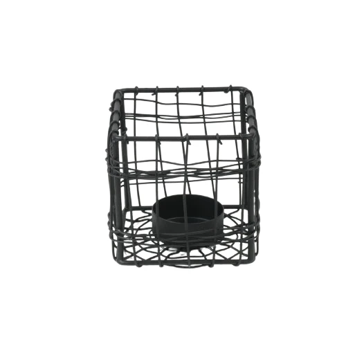 Teelichthalter Metall 8x8x8cm Schwarz