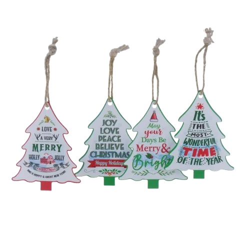 Weihnachtsbaum-Anhänger aus Metall, H12,5cm, 4er-Set