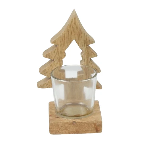 Teelichthalter Baum Mangoholz H15cm