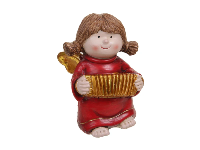 1 Stk. Poly-Engel rot 12 cm Ziehharmonika