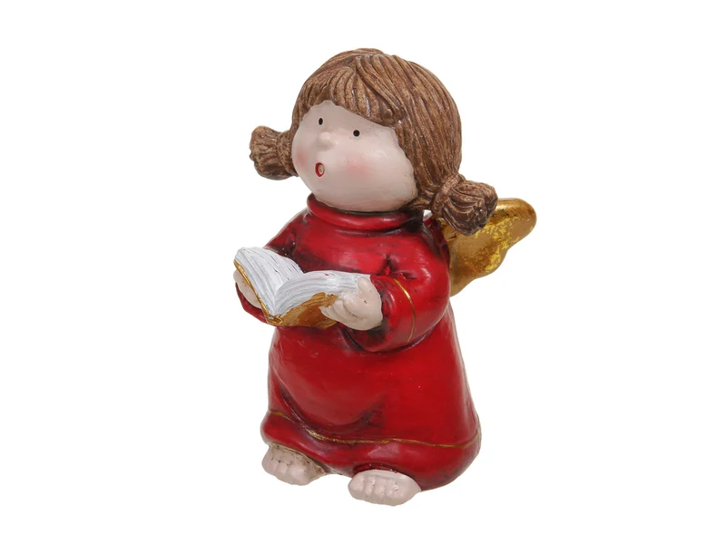 PC. 1 Poly Angel Rot 12 cm Buch