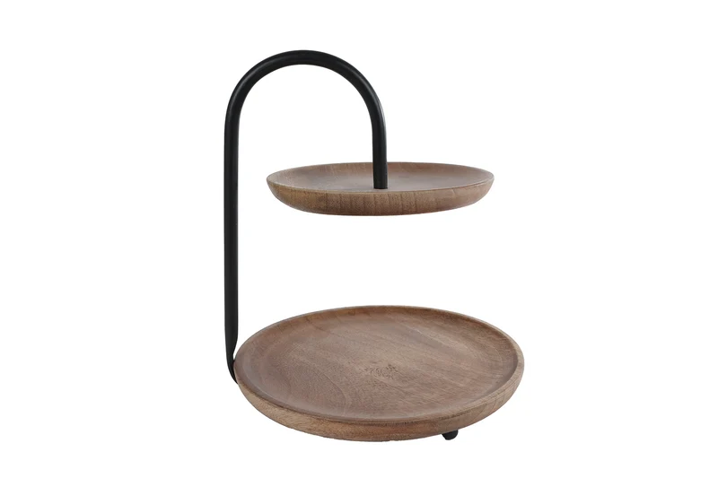 Etagere "George" natur/schwarz Mango/Metall 21x22x25cm