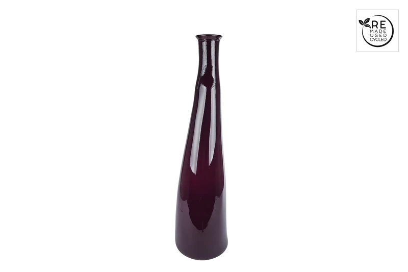 3R Vase "Blues" glänzend, lila Glas, 18x18x80cm